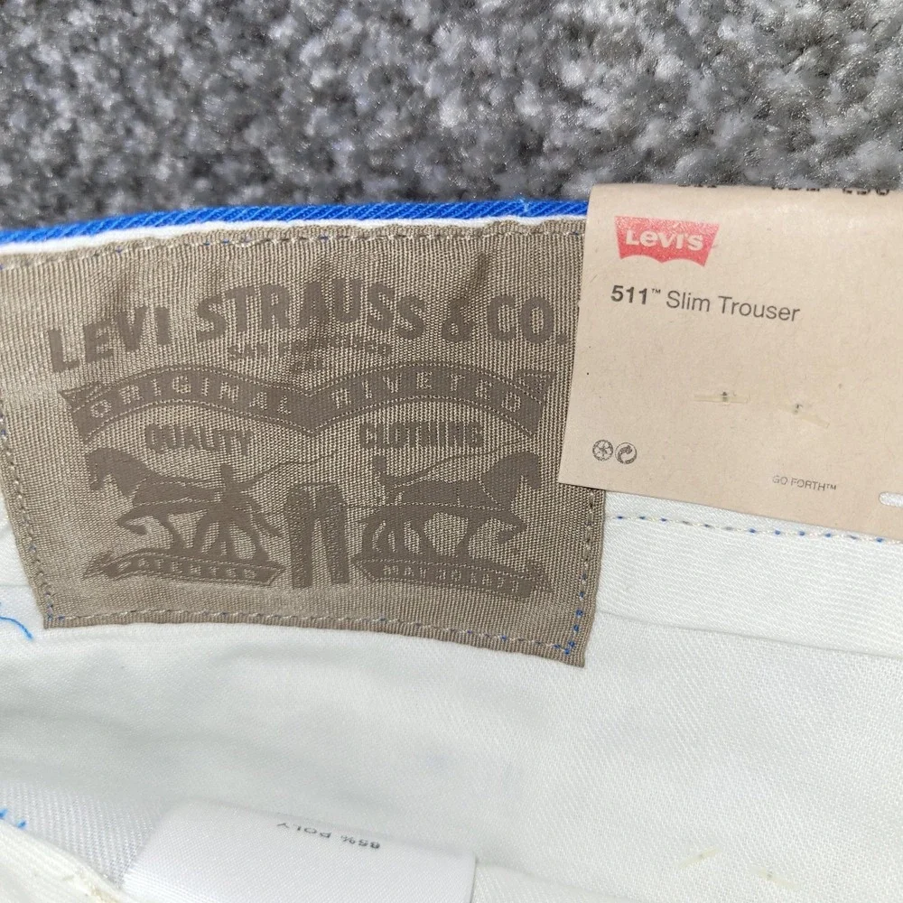 Levis 511 Slim Trouser Blue Jeans Khaki Chino Pants Mens 32x30 New With Tags
